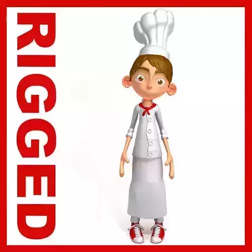 Chef cartoon 02 3D model