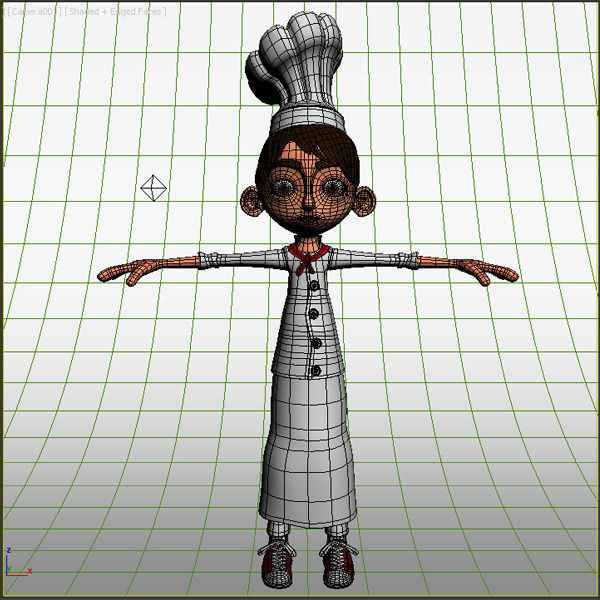 Chef cartoon 02 3D model_13