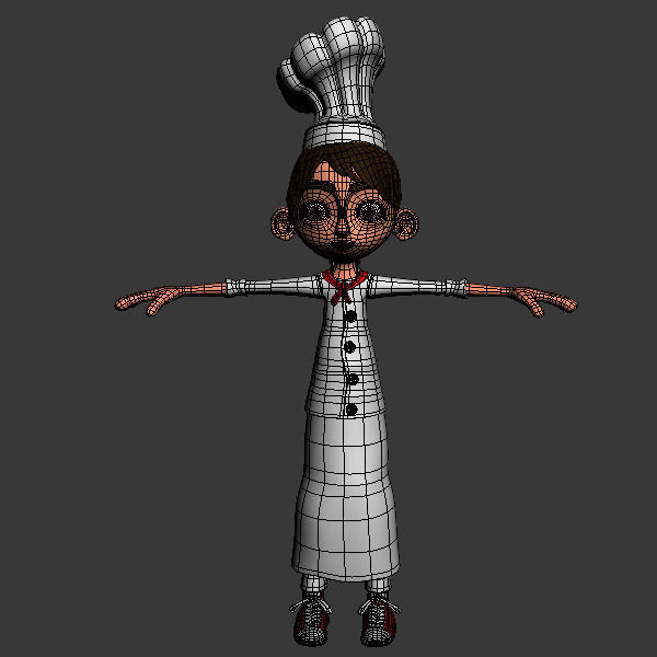 Chef cartoon 02 3D model_5