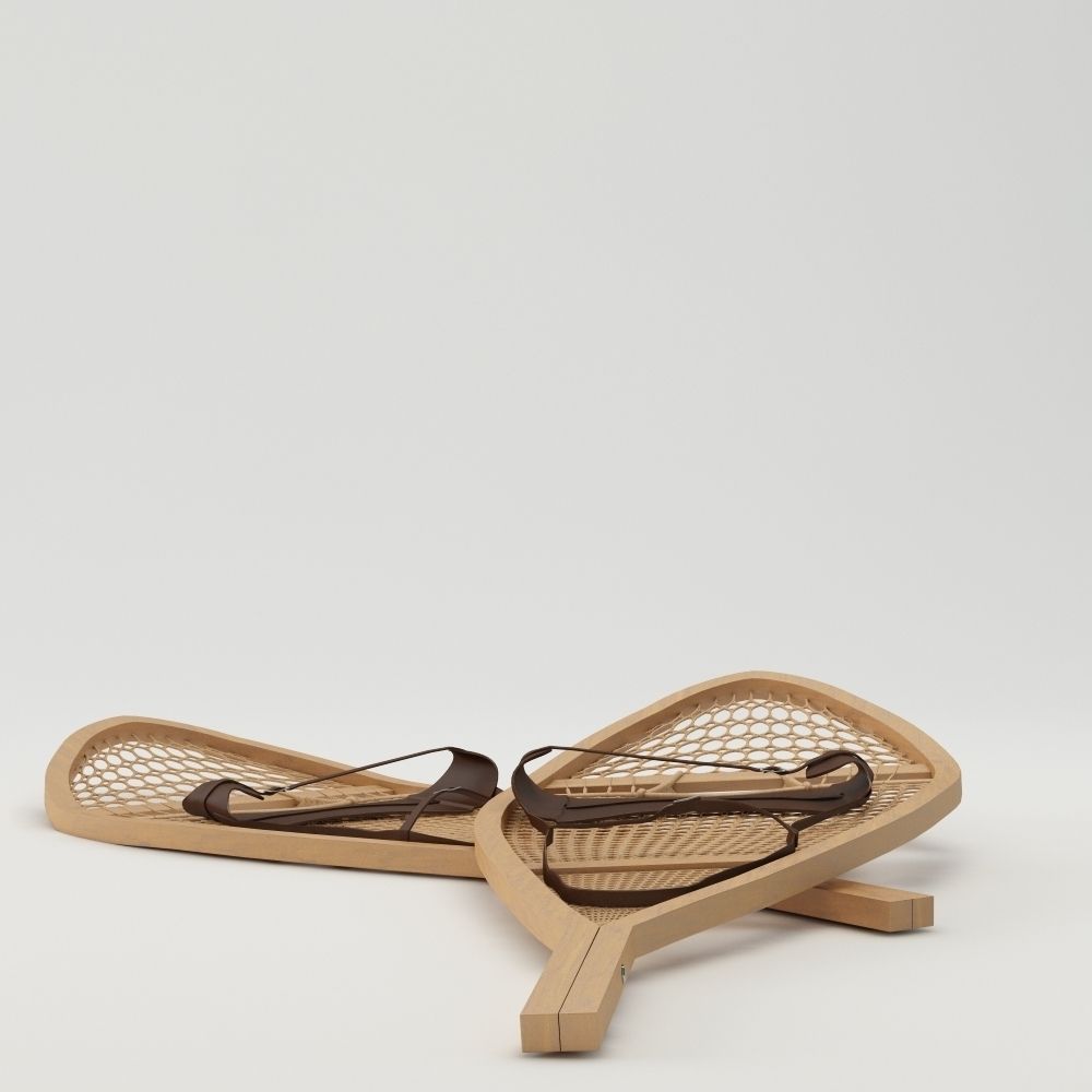 Snowshoes two wooden 3D model_6