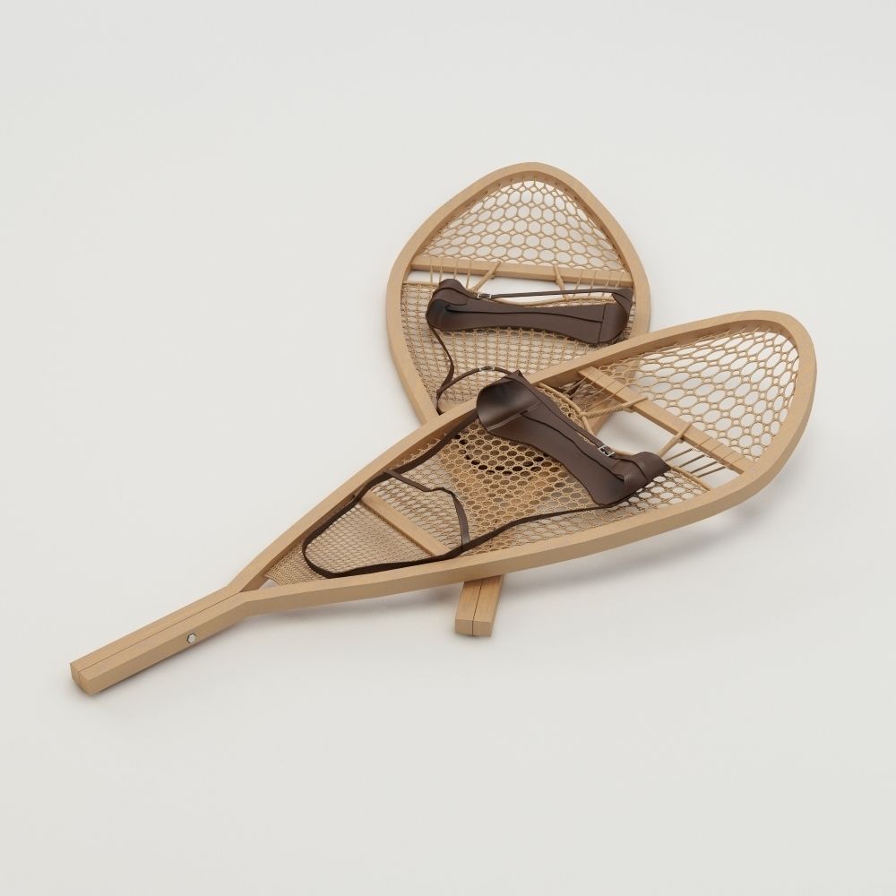 Snowshoes two wooden 3D model_5