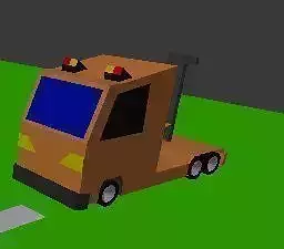 truck tow on road 3D model