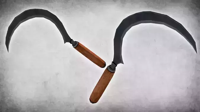 Sickle sacrificial scythe Low-poly 3D model