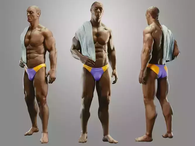 SwimmingpoolManACasual001 male bodybuilder in his underwear