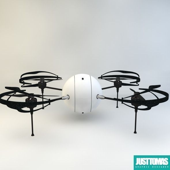 Drone with wheels Low-poly 3D model_2