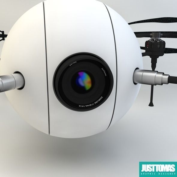 Drone with wheels Low-poly 3D model_4