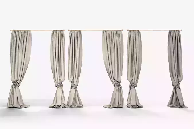 Blinds curtains in row