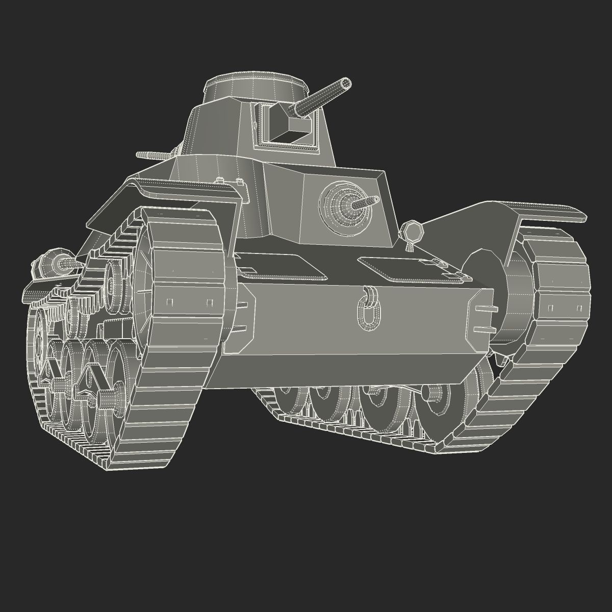 Japanes tanks collection Low-poly 3D model_20