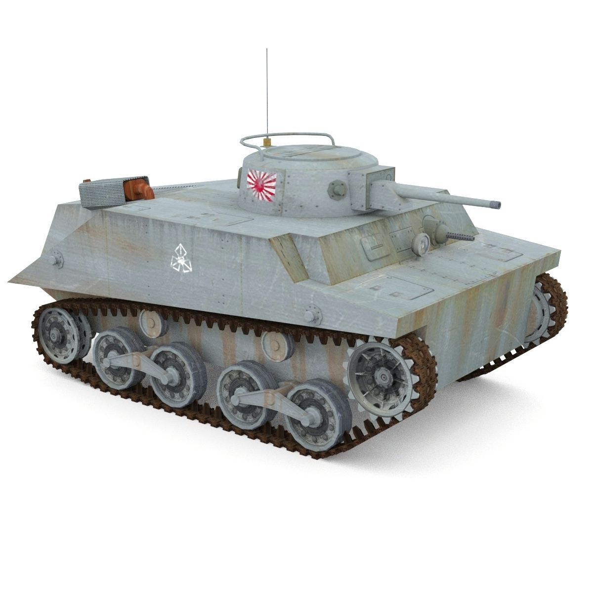 Japanes tanks collection Low-poly 3D model_7