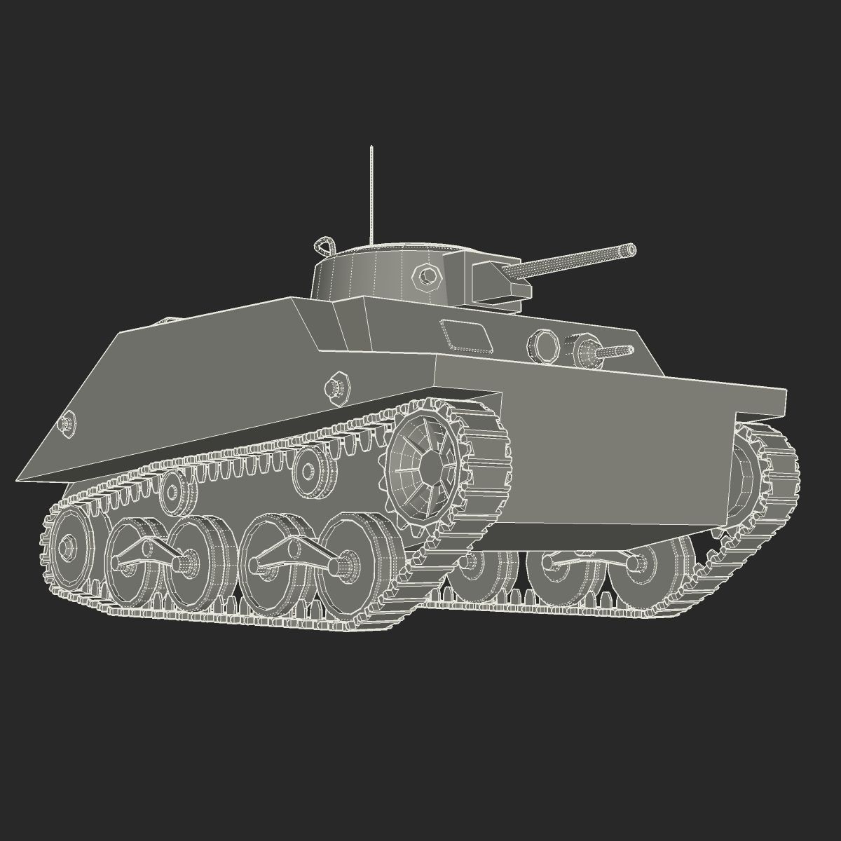 Japanes tanks collection Low-poly 3D model_12