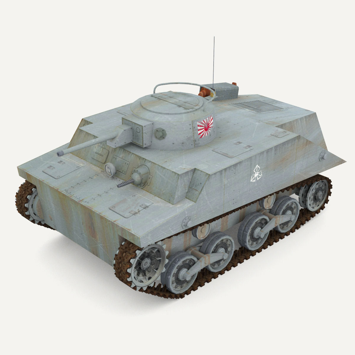 Japanes tanks collection Low-poly 3D model_5