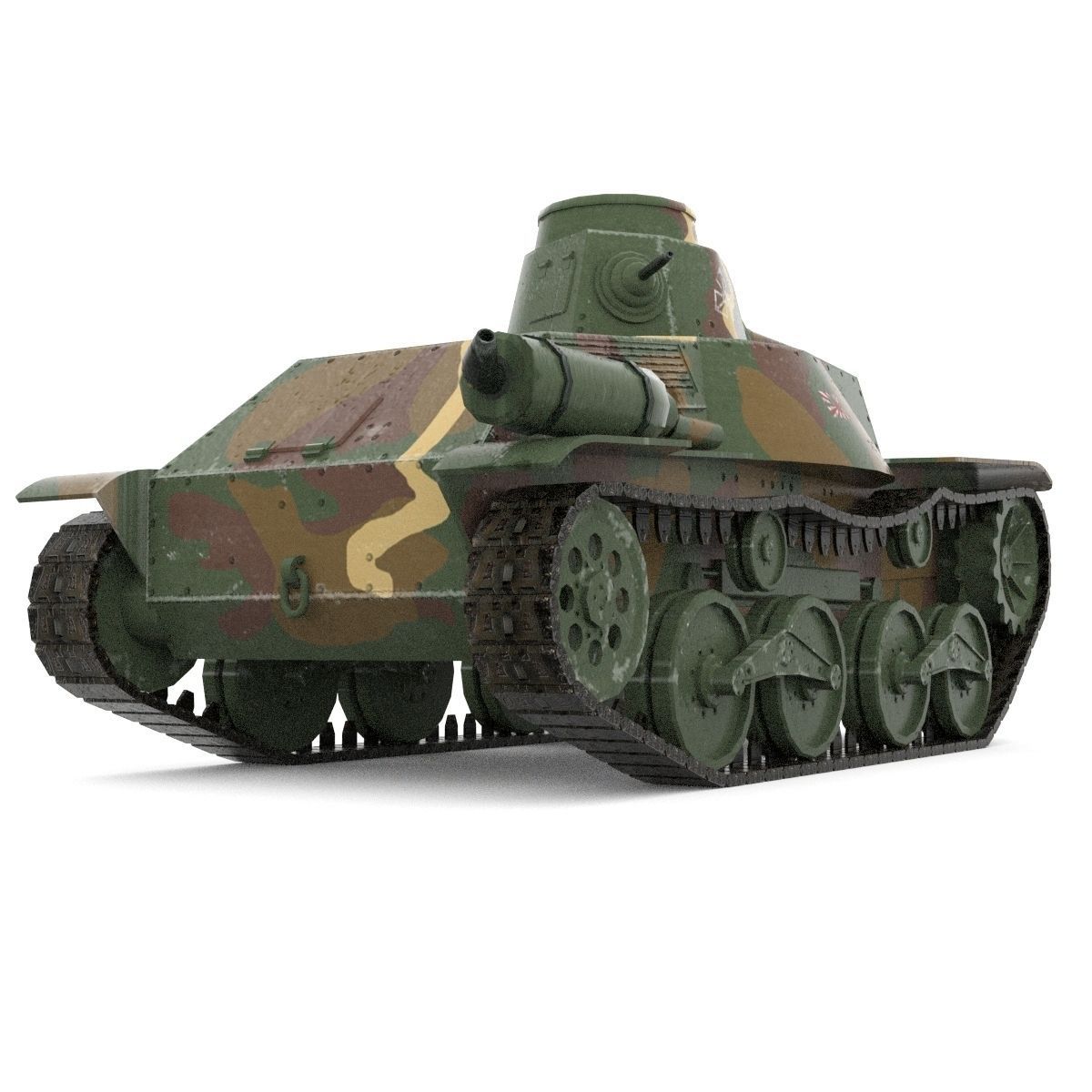 Japanes tanks collection Low-poly 3D model_15