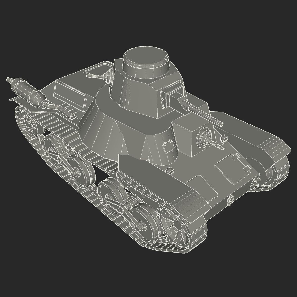 Japanes tanks collection Low-poly 3D model_17