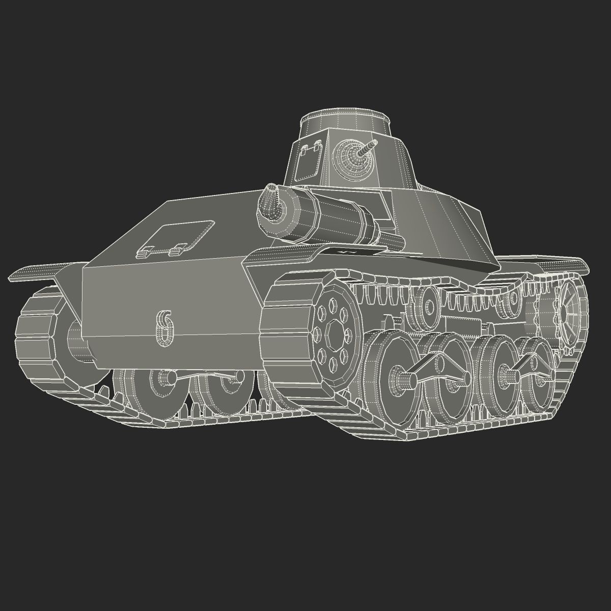 Japanes tanks collection Low-poly 3D model_19