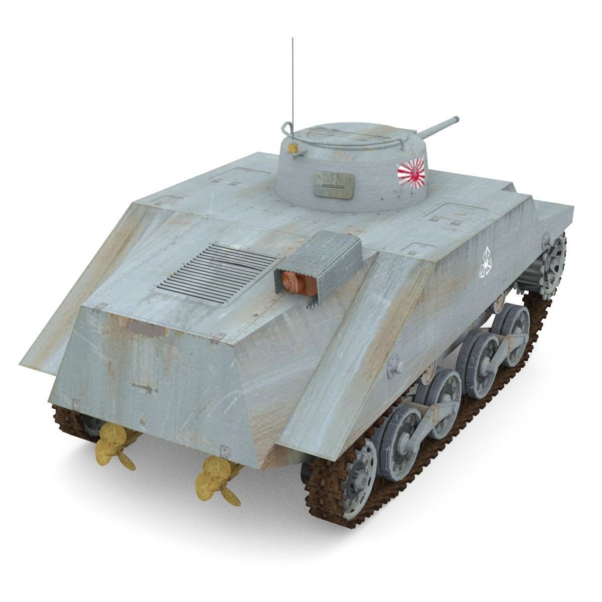 Japanes tanks collection Low-poly 3D model_6