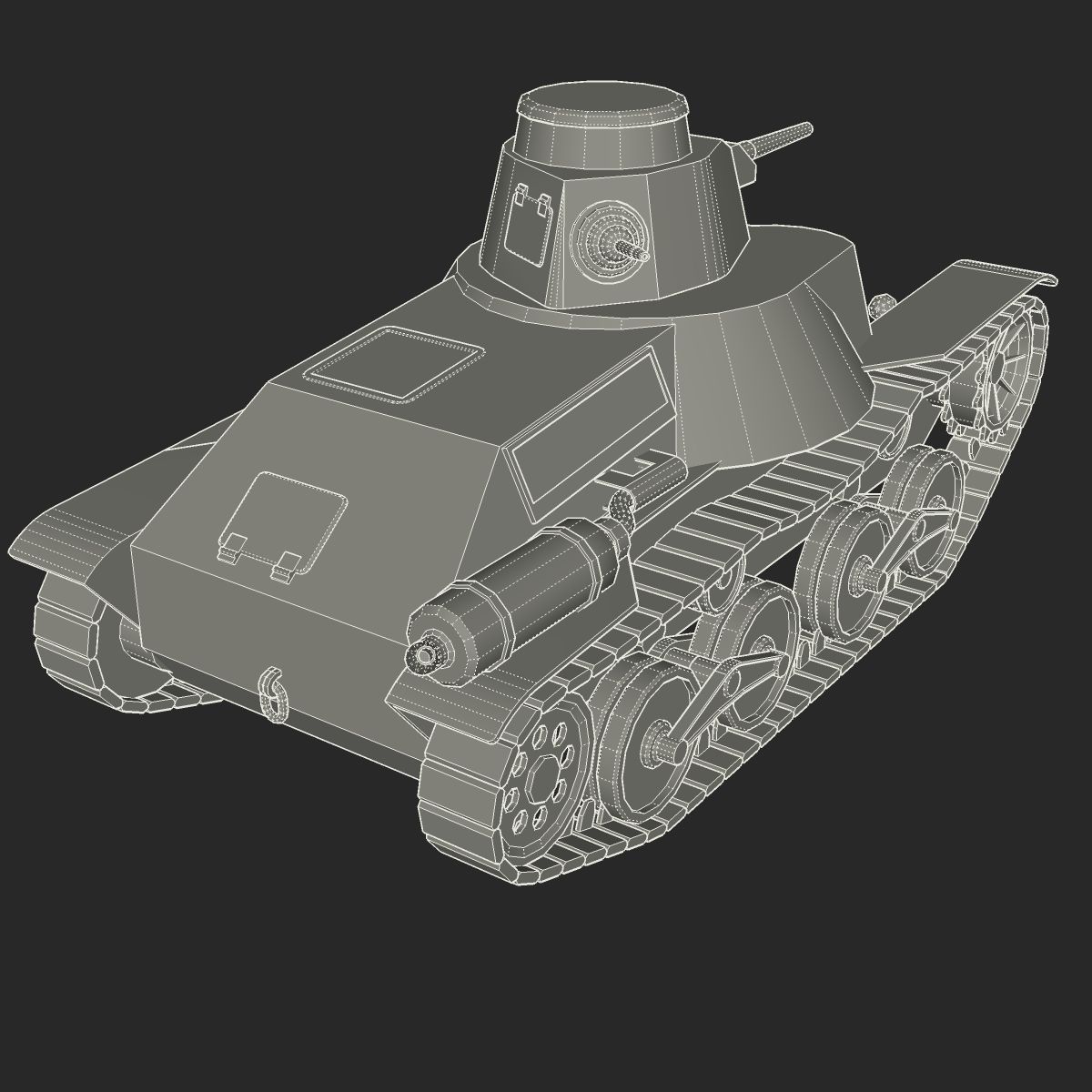 Japanes tanks collection Low-poly 3D model_18