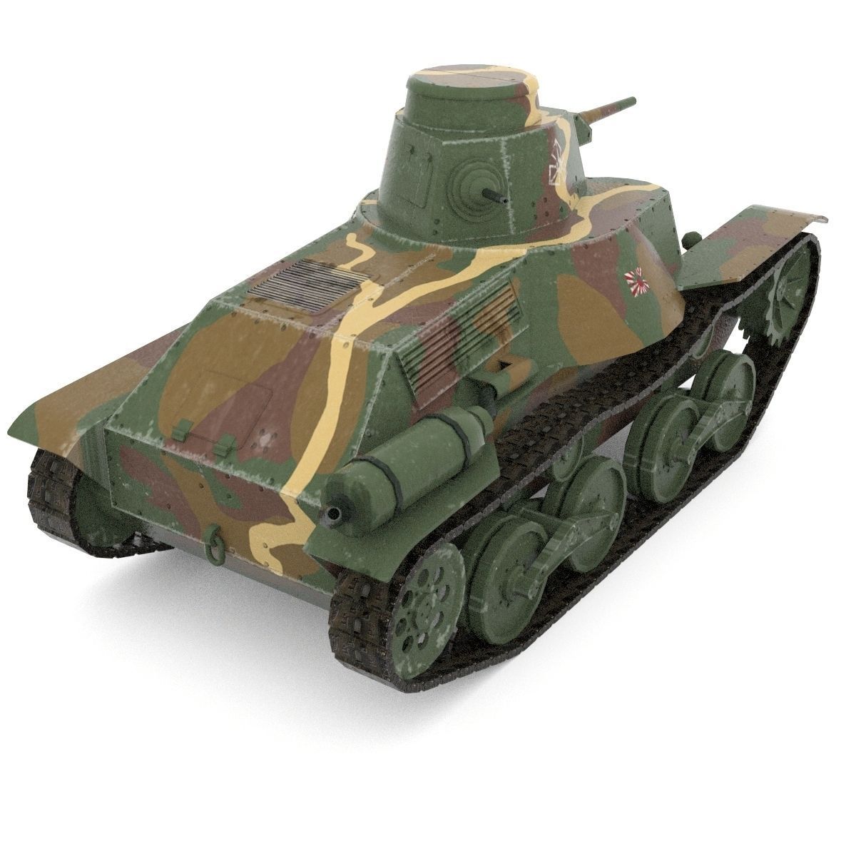 Japanes tanks collection Low-poly 3D model_14