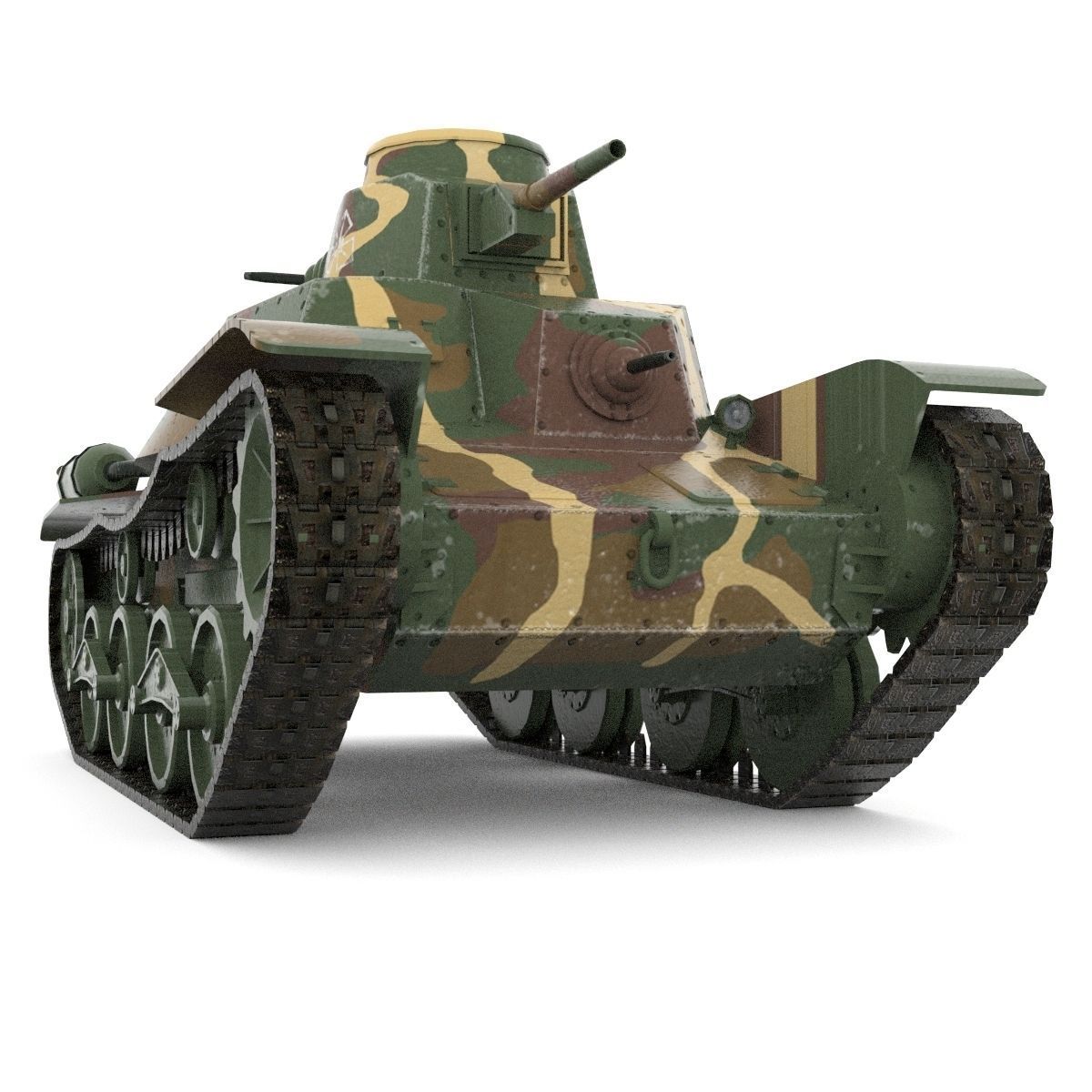 Japanes tanks collection Low-poly 3D model_16