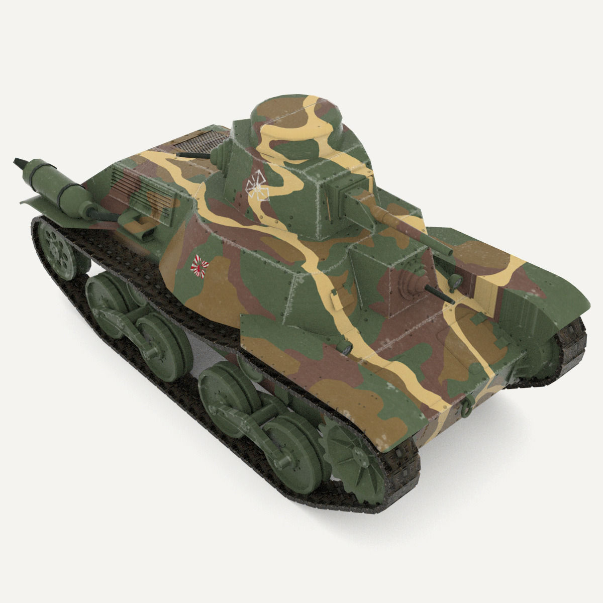 Japanes tanks collection Low-poly 3D model_13