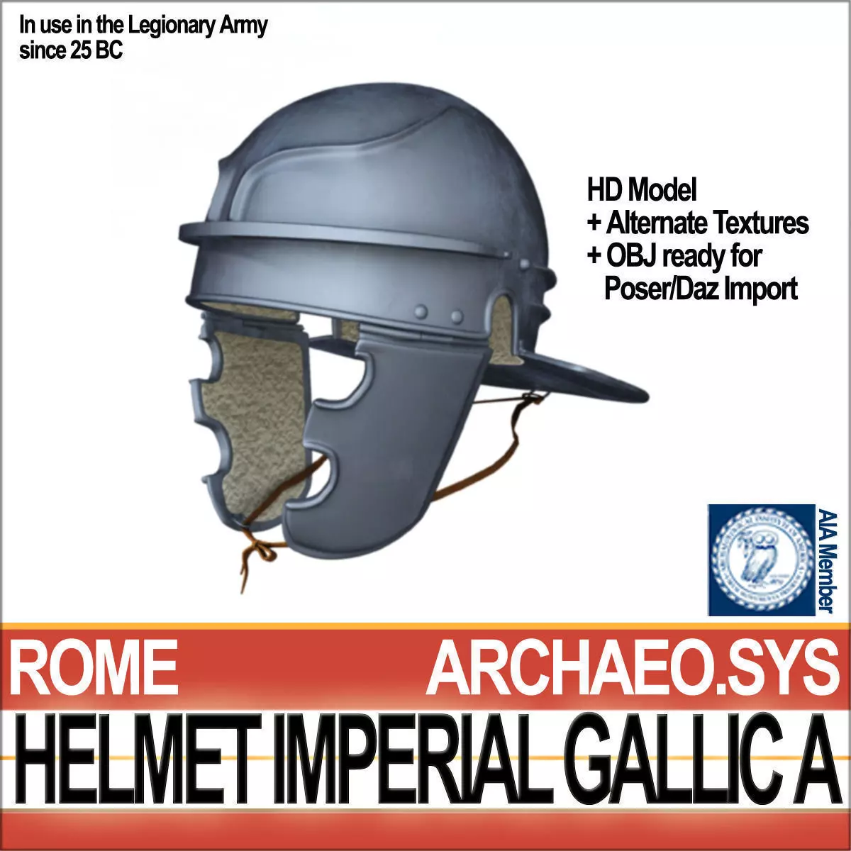 Roman Legionary Helmet Imperial Gallic A 3D model