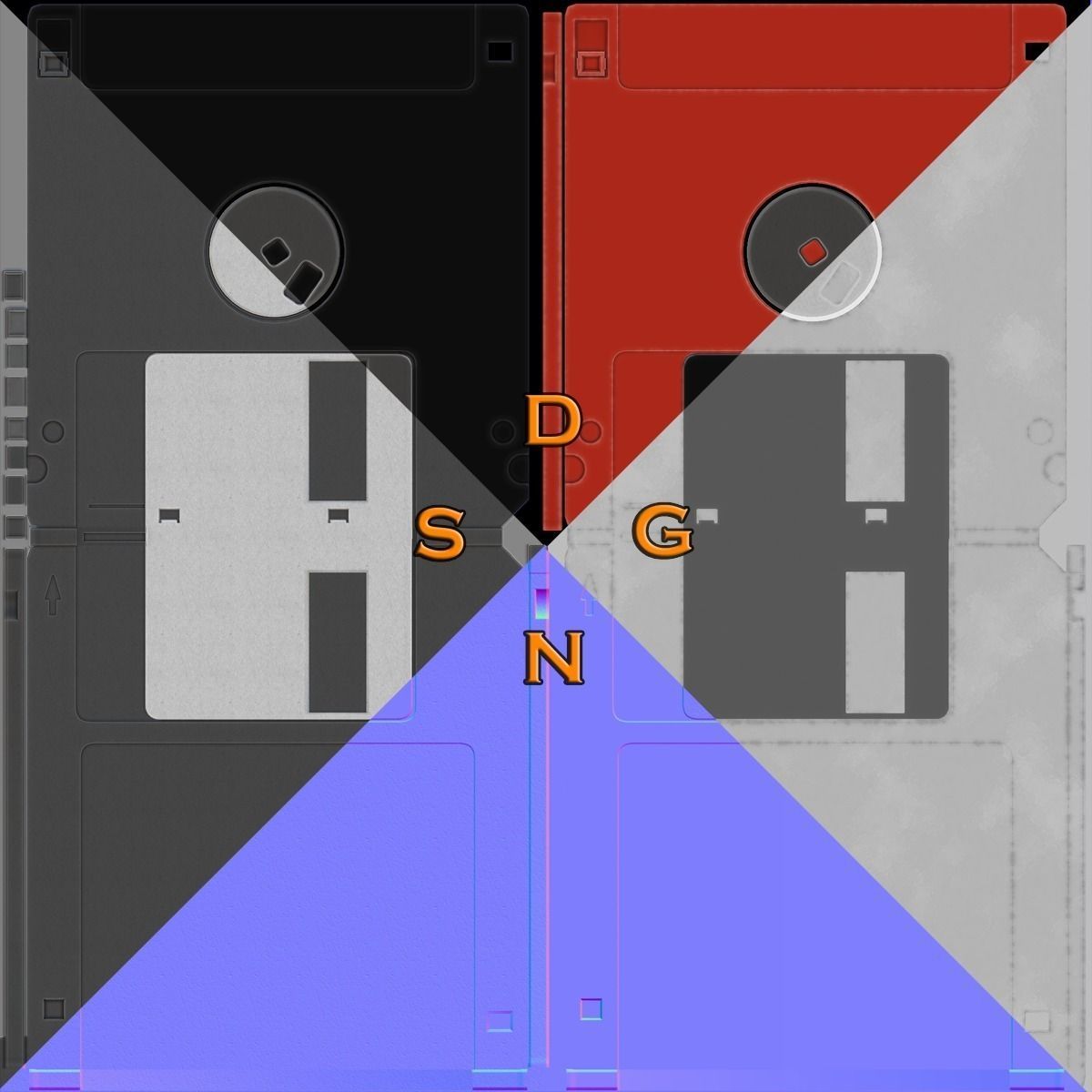 Floppy disk Free low-poly 3D model_4