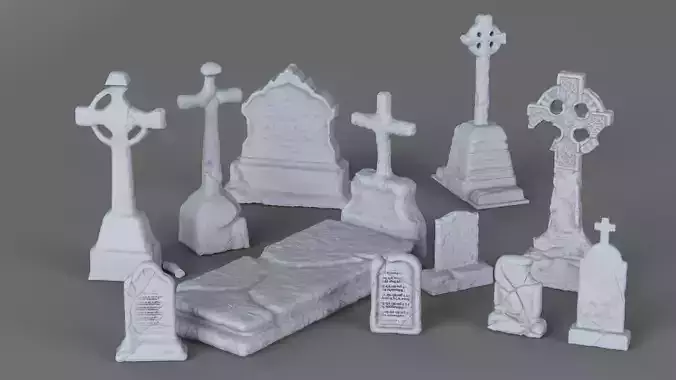Weathered Tombstone Collection 3D print model