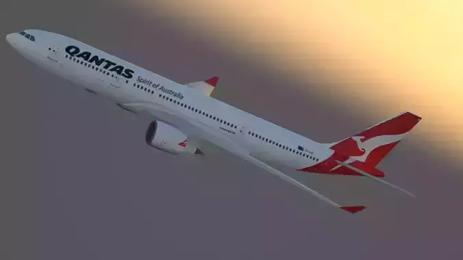 Airbus A330-200 Qantas Livery 3D model