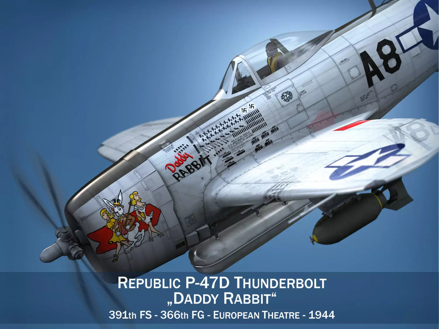 Republic P-47 Thunderbolt - Daddy Rabbit 3D model_0