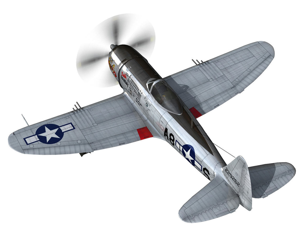Republic P-47 Thunderbolt - Daddy Rabbit 3D model_4