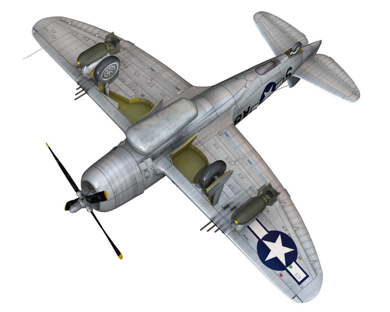 Republic P-47 Thunderbolt - Daddy Rabbit 3D model_16