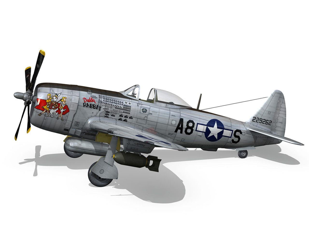 Republic P-47 Thunderbolt - Daddy Rabbit 3D model_8