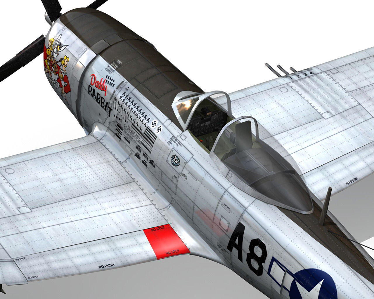 Republic P-47 Thunderbolt - Daddy Rabbit 3D model_15