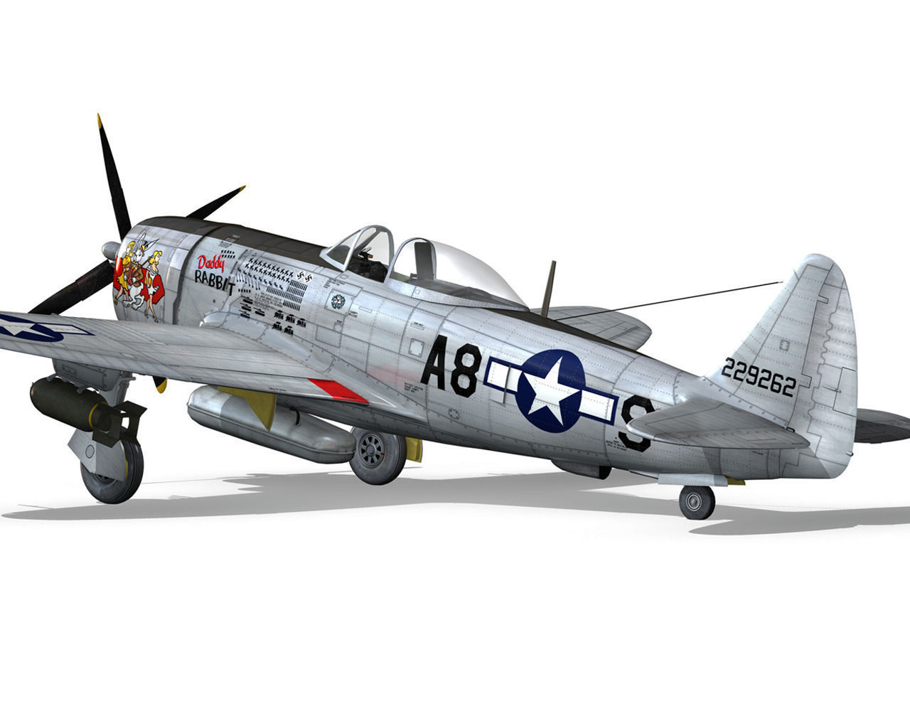 Republic P-47 Thunderbolt - Daddy Rabbit 3D model_10