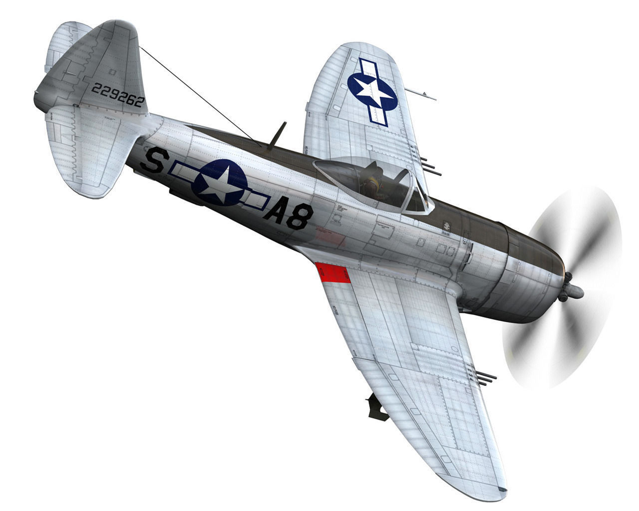Republic P-47 Thunderbolt - Daddy Rabbit 3D model_6