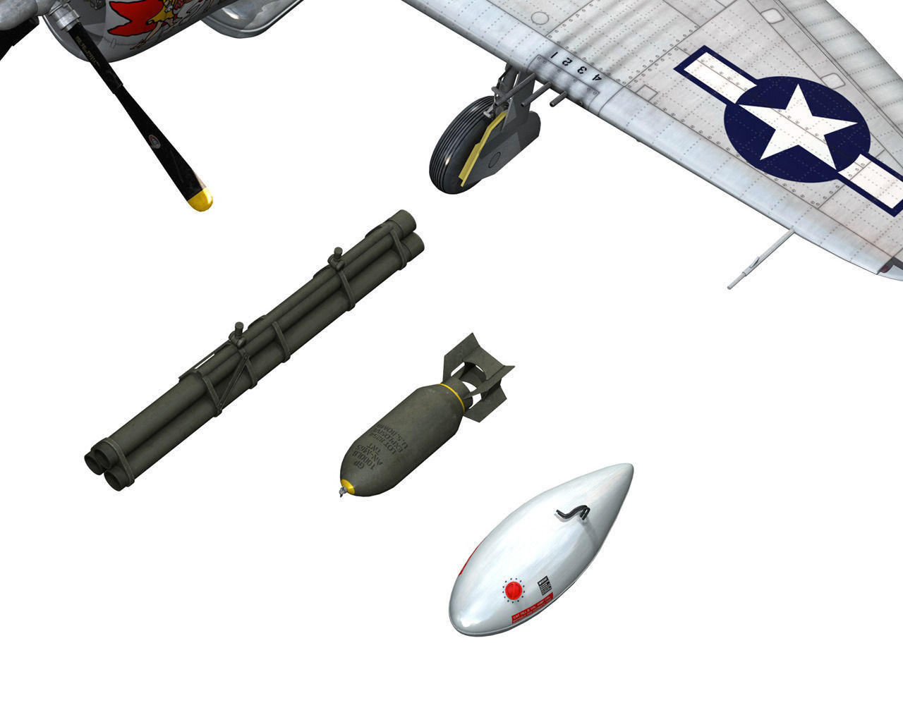 Republic P-47 Thunderbolt - Daddy Rabbit 3D model_17