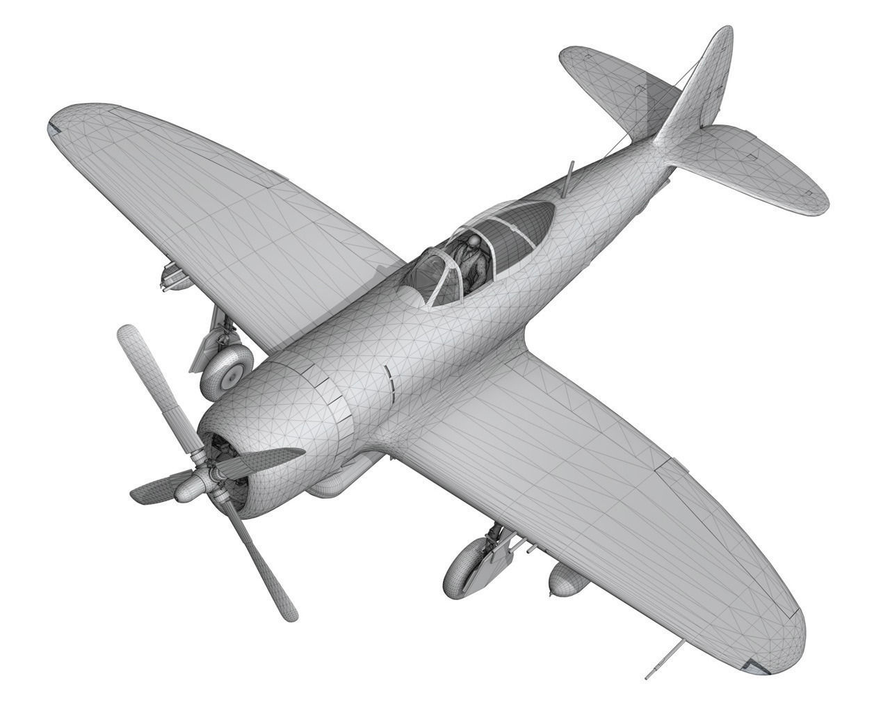 Republic P-47 Thunderbolt - Daddy Rabbit 3D model_19