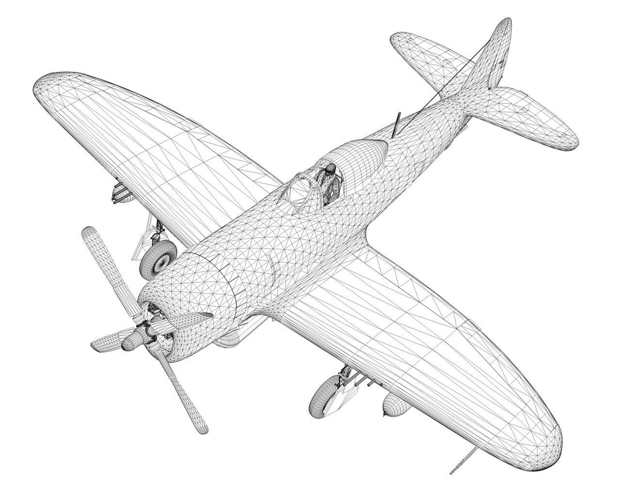 Republic P-47 Thunderbolt - Daddy Rabbit 3D model_20