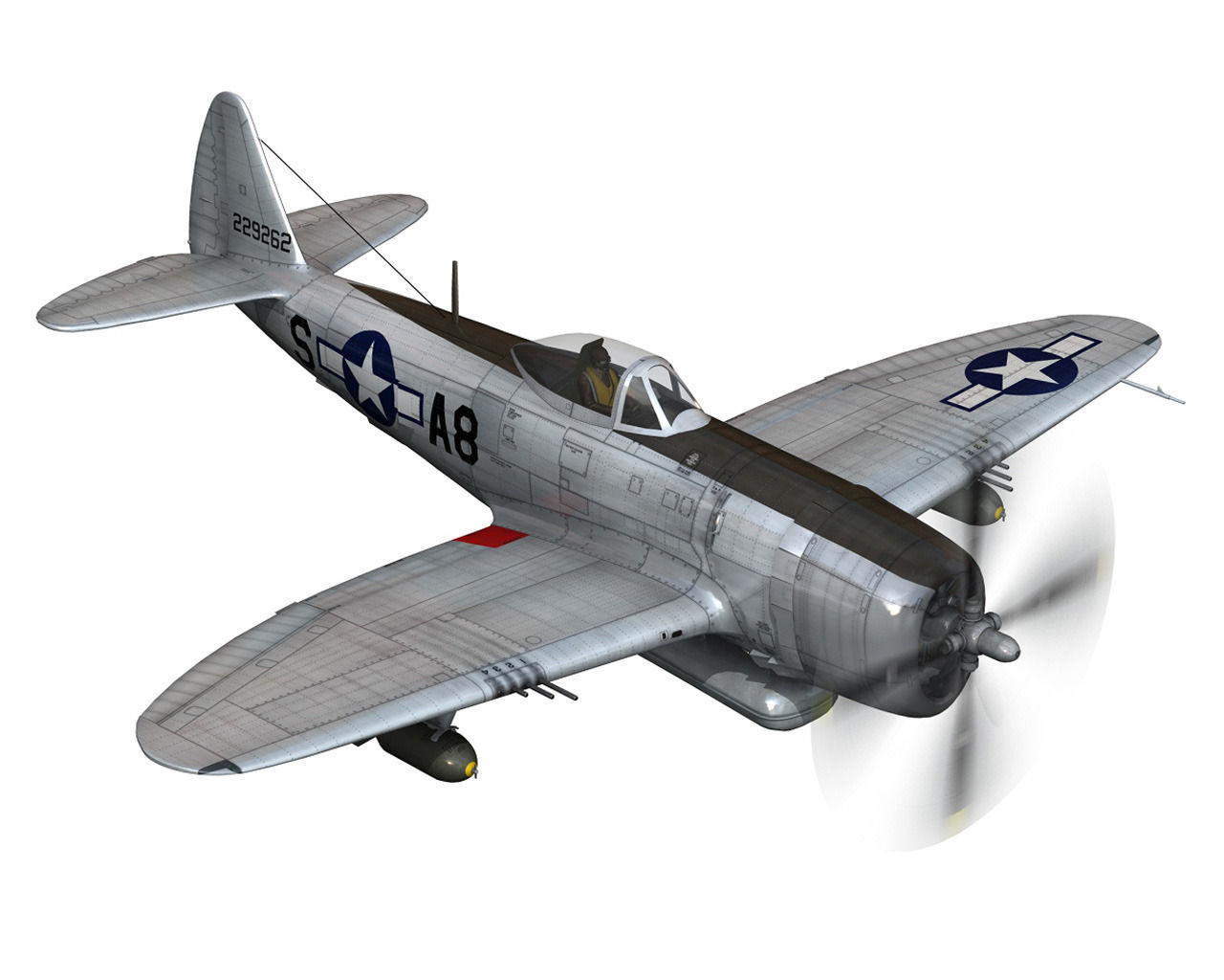 Republic P-47 Thunderbolt - Daddy Rabbit 3D model_7