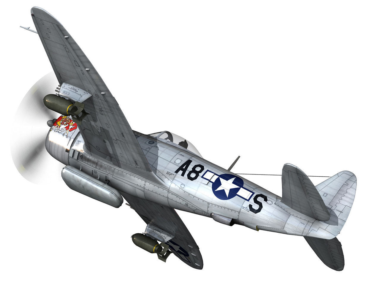 Republic P-47 Thunderbolt - Daddy Rabbit 3D model_3