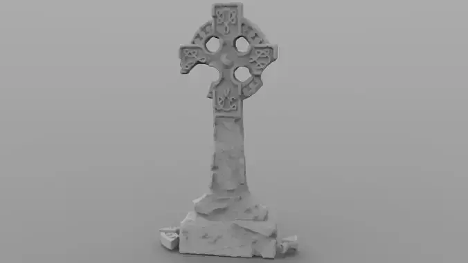 Weathered Celtic Headstone 3D print model