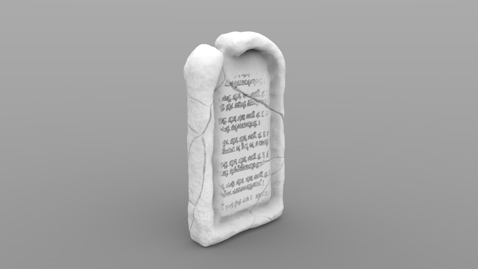 Flat Weathered Tombstone 3D print model_1
