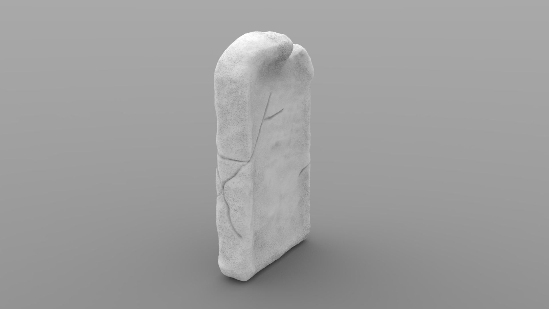 Flat Weathered Tombstone 3D print model_3