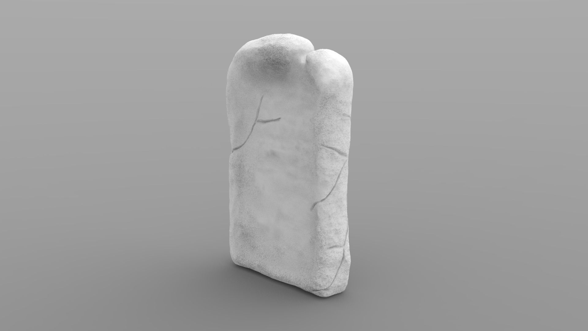Flat Weathered Tombstone 3D print model_2