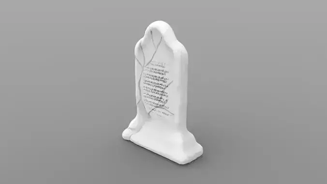 Flat Weathered Tombstone - Variation 3D print model