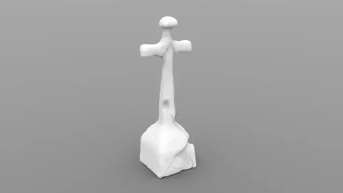 Weathered Cross Headstone 3D print model