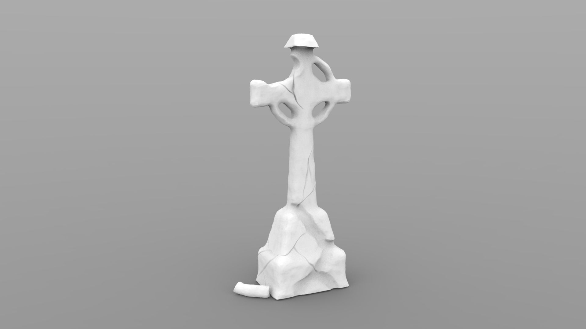Weathered Cross Tombstone 3D print model_1