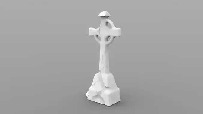 Weathered Cross Tombstone 3D print model