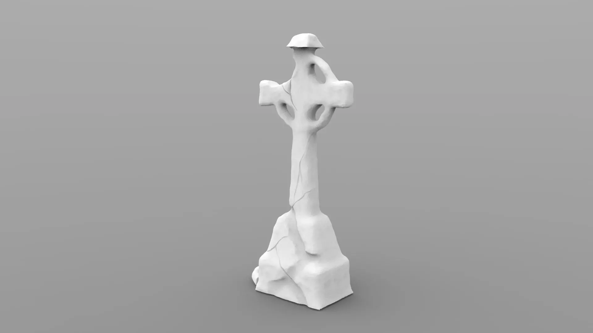 Weathered Cross Tombstone 3D print model_0