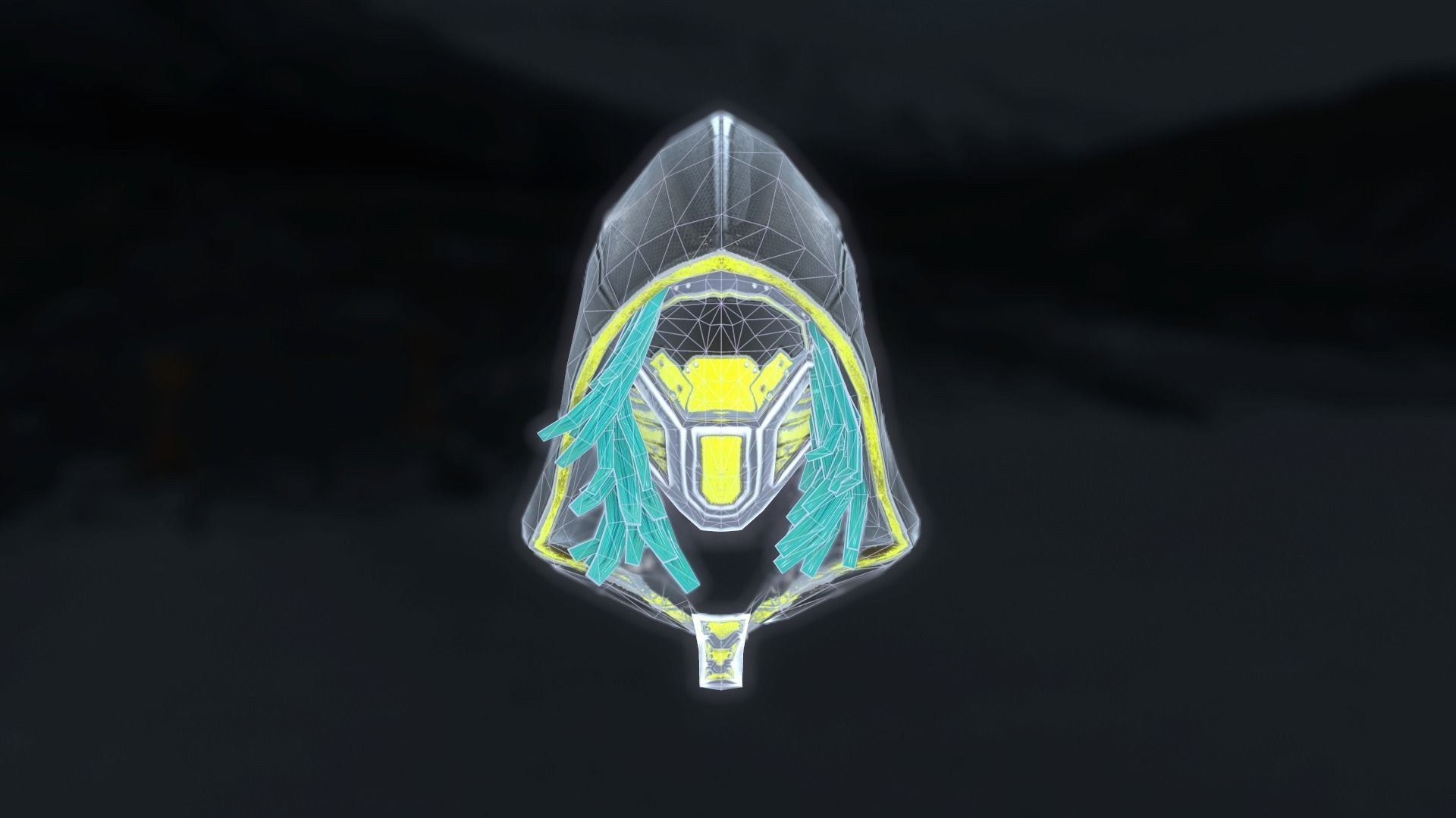 Sci-fi hood mask Low-poly 3D model_6