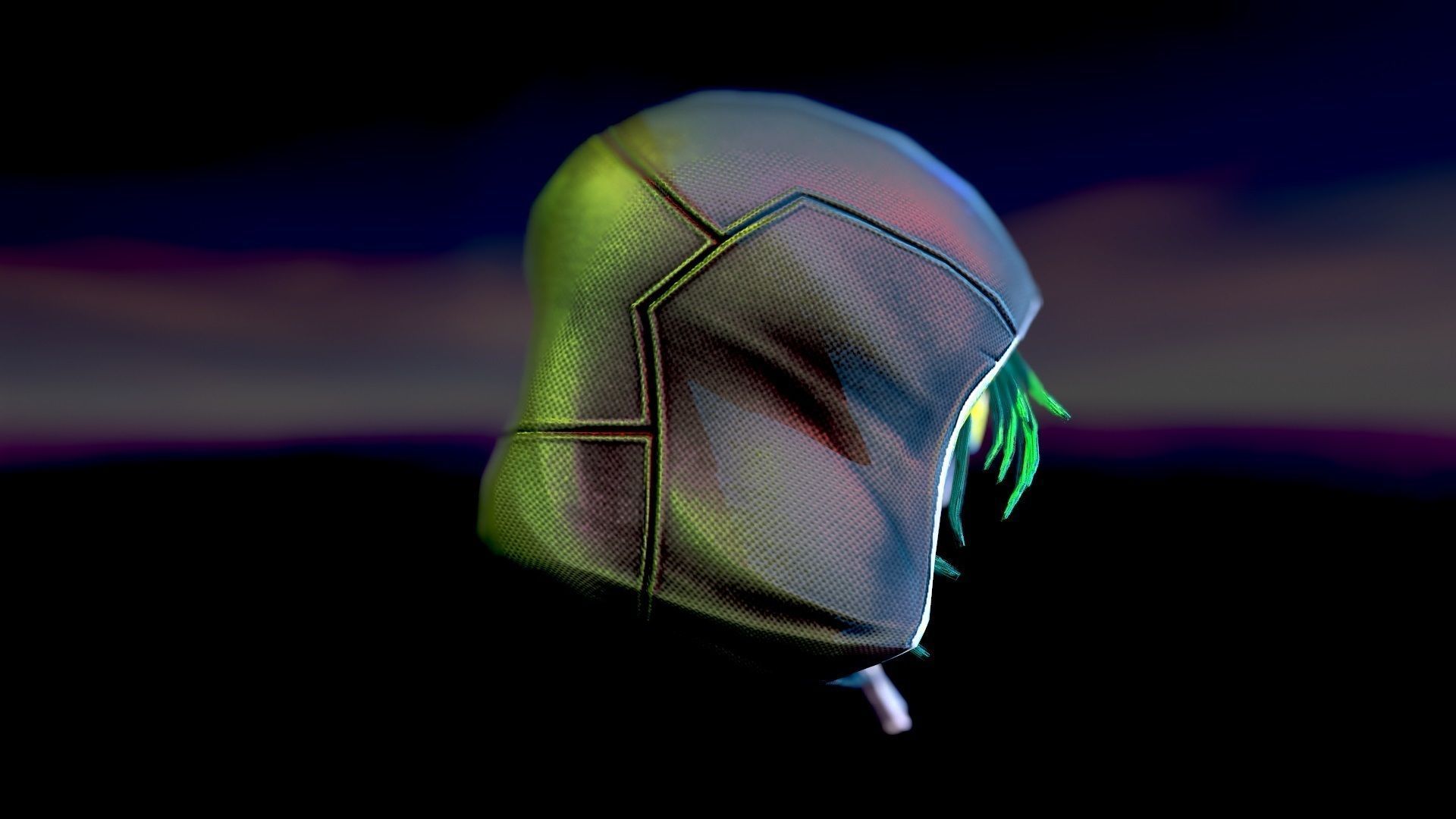 Sci-fi hood mask Low-poly 3D model_3